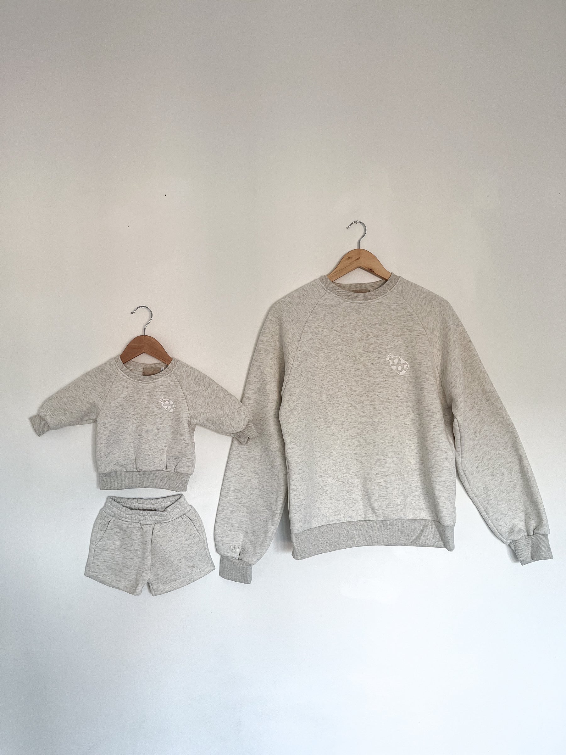 MLBC Milk Bottle Crew and Shorts Set - Oatmeal