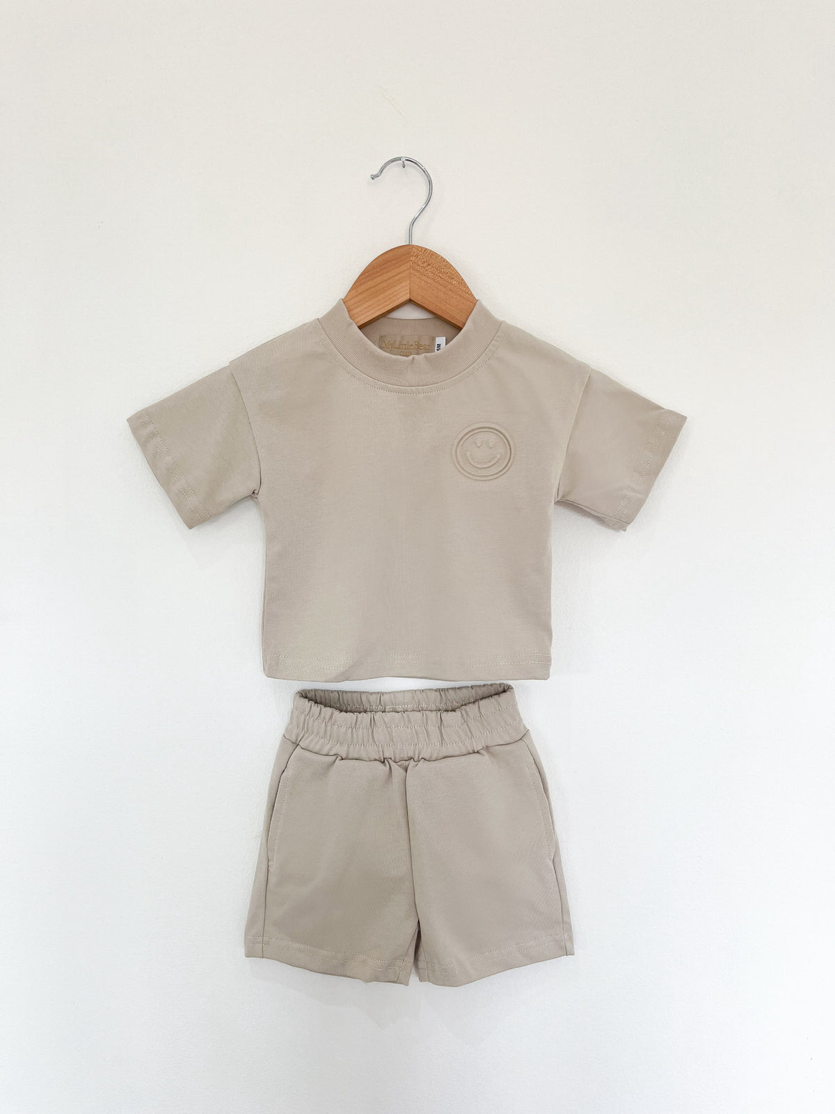 MLBC Smile Embossed T-Shirt and Shorts Set - Sand