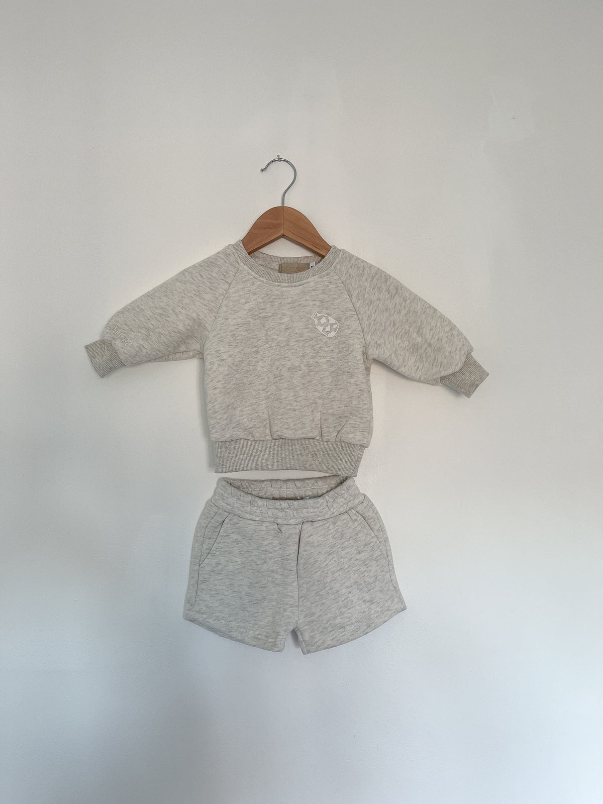 MLBC Milk Bottle Crew and Shorts Set - Oatmeal