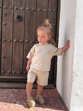 MLBC Smile Embossed T-Shirt and Shorts Set - Sand