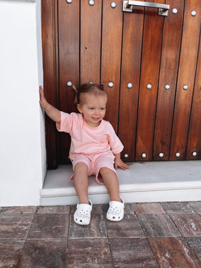 MLBC Smile Embossed T-Shirt and Shorts Set - Pink