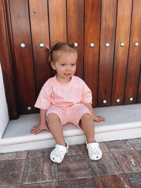 MLBC Smile Embossed T-Shirt and Shorts Set - Pink