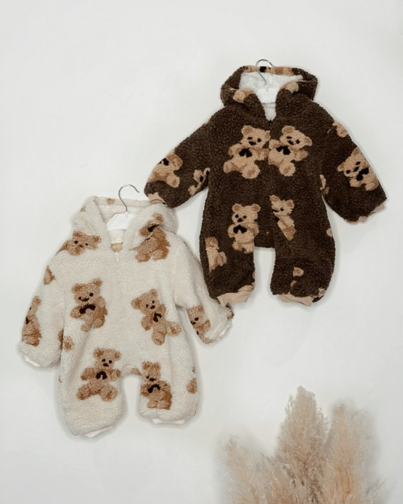 Fluffy Bear Babygrow Cream